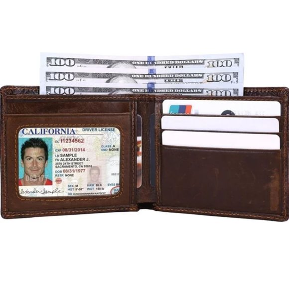 New Men's wallet brown dragon wallet Genuine leather - Picture 2 of 8